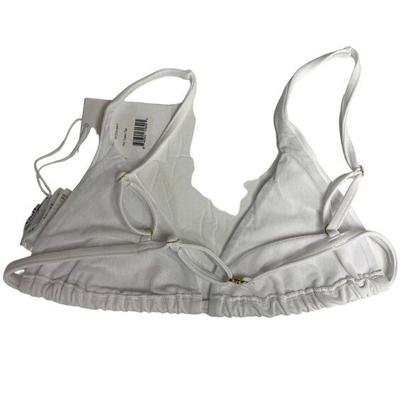 Andie x Demi Moore The Tropez Triangle Bikini Top White Sz SM - Picture 2 of 9